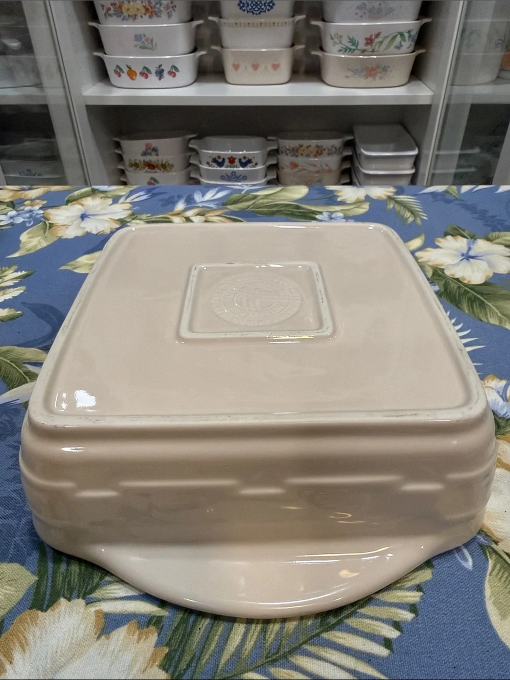 Longaberger Cream Square 8x8 Ceramic Baking Dish